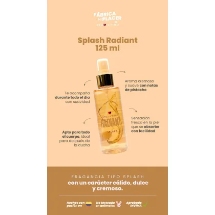 Splash Con Pheromonas Radiant x 125ml Sen Intimo