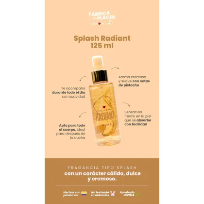 Splash Con Pheromonas Radiant x 125ml Sen Intimo