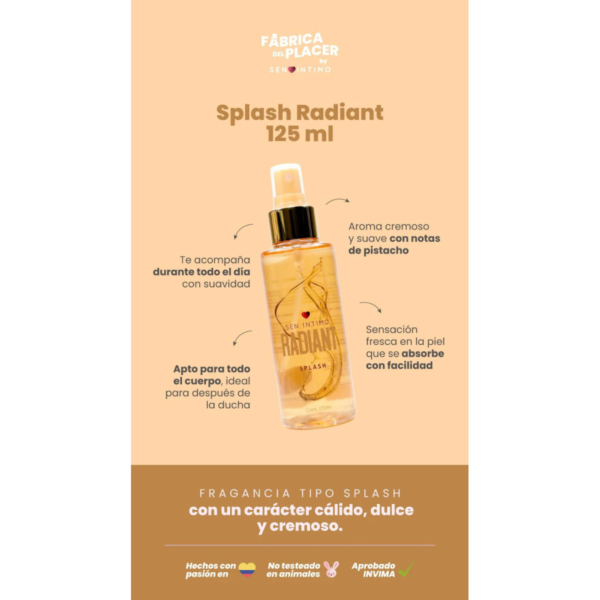 Splash Con Pheromonas Radiant x 125ml Sen Intimo Splash Con Pheromonas Radiant x 125ml Sen Intimo