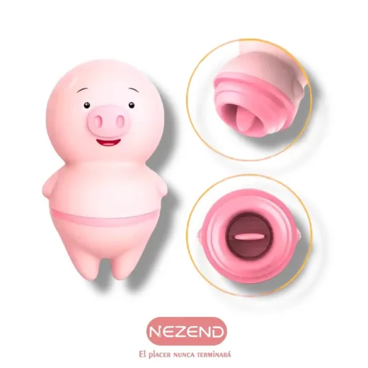 Vibrador Cerdito carga USB Largo Total:9cm