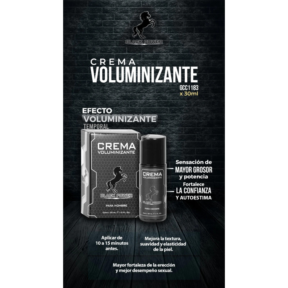CREMA VOLUMINIZANTE X 30 ML BLACK POWER