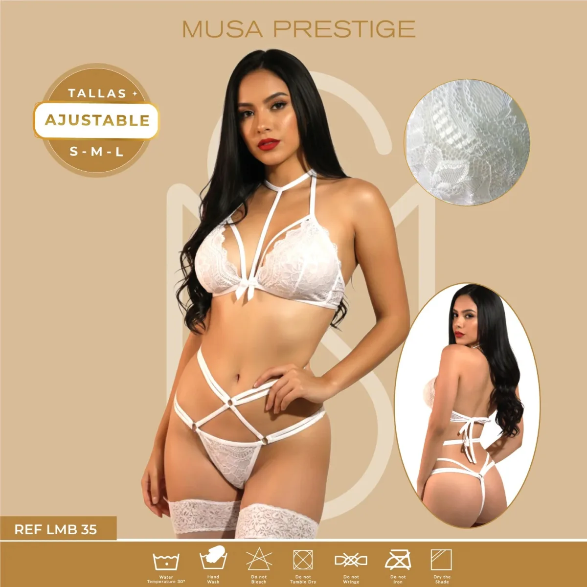 Lencería LMB 35 BLANCO ENCAJE LILA Lencería LMB 35 BLANCO ENCAJE LILA