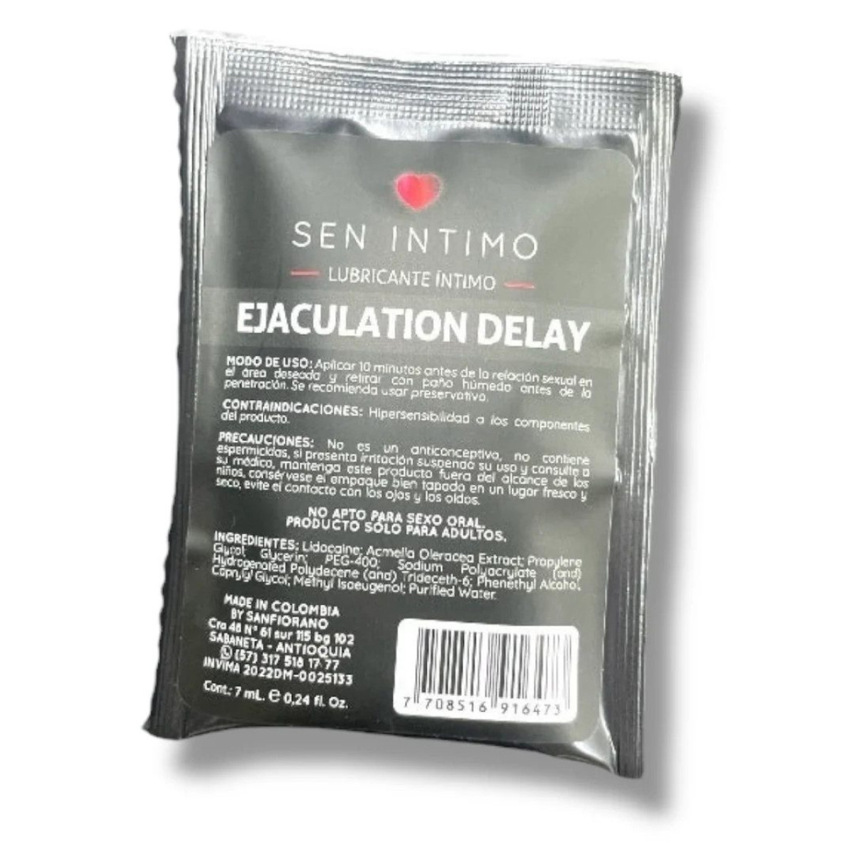Retardante Ejaculation Delay Sachet X 7 ml PRECIO PUBLICO 10.500