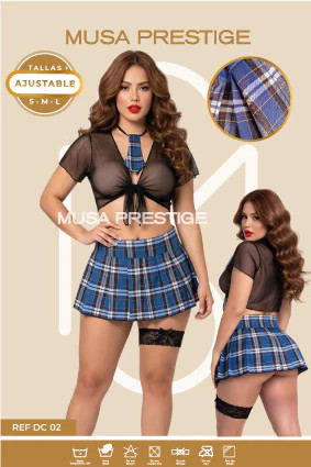Disfraz Musa Colegiala Azul DC02